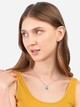 Lilly & Sparkle - Galactic Glitter Silver Chain with Green Alien Charm