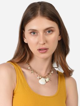 Lilly & Sparkle - Seaside Serenity Gold Toned Link Chain Necklace