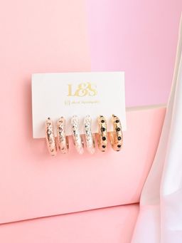 Lilly & Sparkle - Set Of 3 Enamelled Hoop Earrings