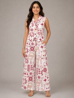 KEVORA APPARELS - White Printed Co-Ord Set