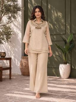 TWINS LADY - Gold Embroidered Co-Ord Set