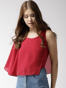 Twenty Dresses by Nykaa Fashion - Red Staying On The Side Cape Top