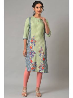 W - Green Floral Kurta