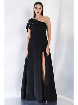 Ozeqo - Black Maxi Dress and Wrap