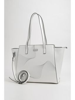 Van Heusen - Women White Printed Formal Tote Bag with Detachable Strap