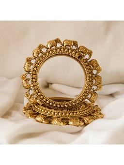 Malaiyyo - Gold Plated Temple Elephant Parade Kada Bangle