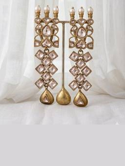 Malaiyyo - Ruby Emerald Kundan Drop Earrings