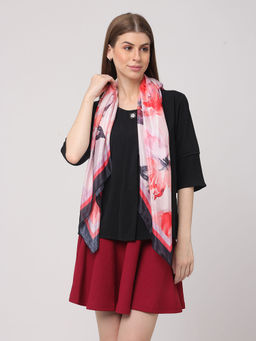 Vastranand - Floral Camellia Pink Scarf