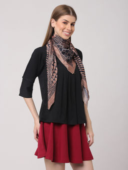 Vastranand - Chic Geo Brown Scarf