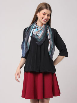 Vastranand - Abstract Brush Stroke Square Scarf