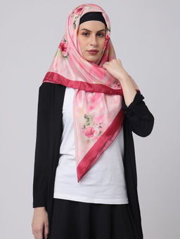 Vastranand - Dreamy Pink Floral Scarf