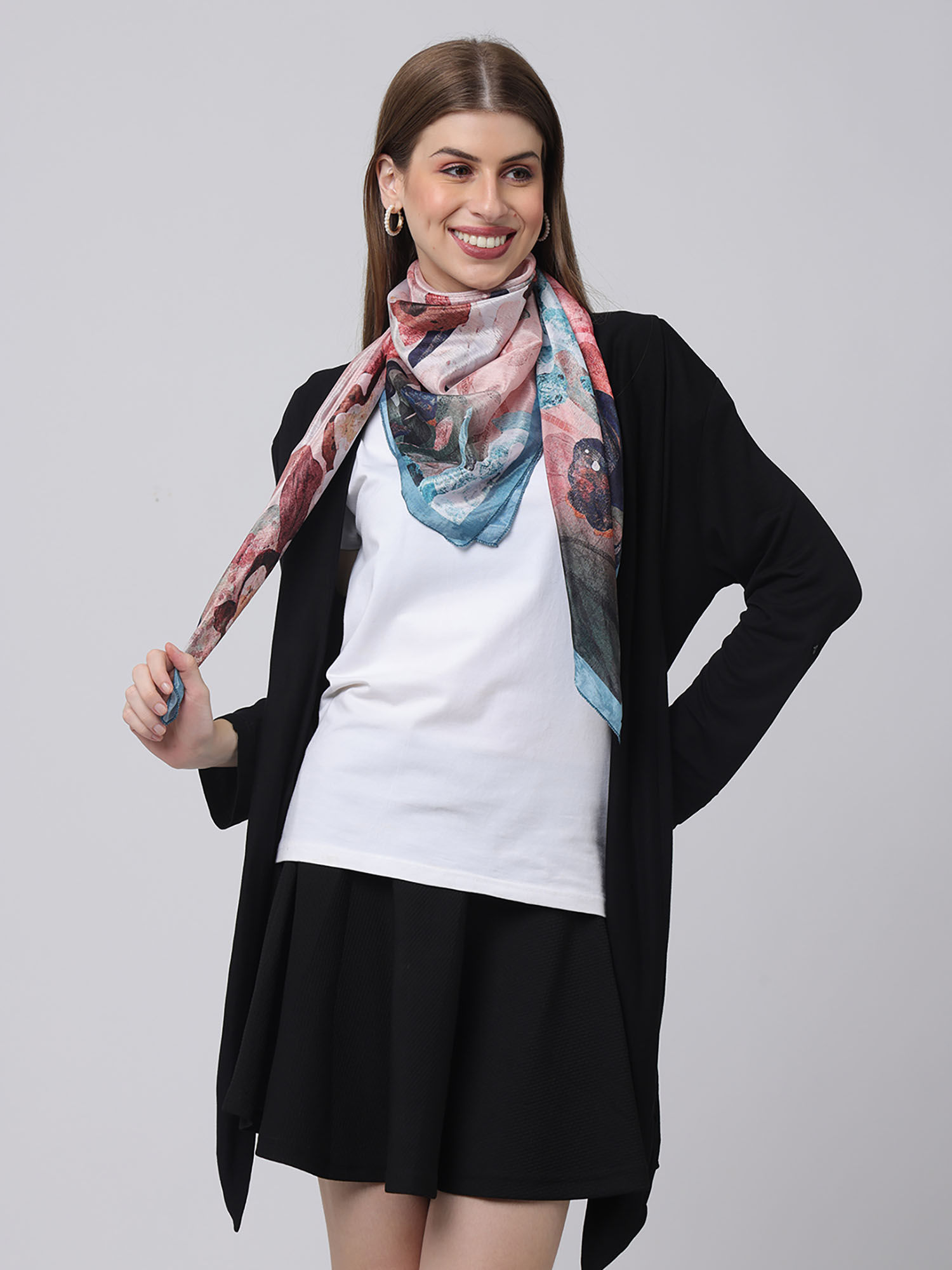 vastranand Rose Pink Floral Scarf-picture-18