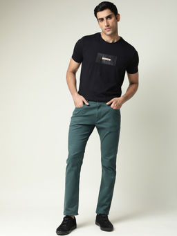Rare Rabbit - Solid Green Casual Trousers