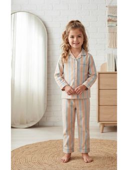 SEPHANI - Girls Multi-Color Stripes Printed Shirt and Pyjama