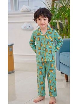 SEPHANI - Boys Green Printed Shirt and Pyjama