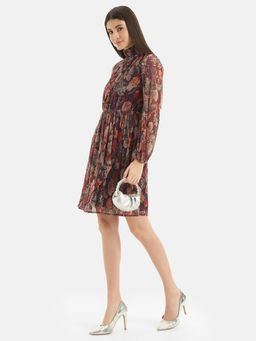 Kazo - Tie Knot Printed Mini Dress