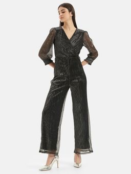 Kazo - V Neck Overlap Jumpsuit