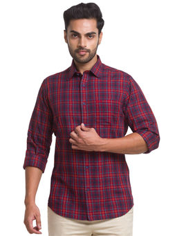ColorPlus - Dark Red Casual Shirt