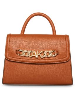 Anne Klein - Brown Pebble Satchel Bag with Detachable Strap