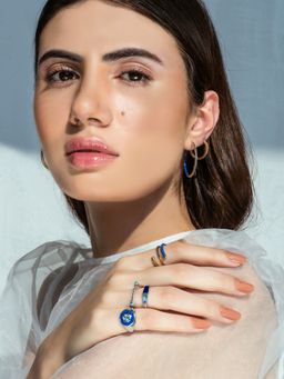 Lunaya Jewelry - Tailored Baguette Ring Midnight Blue