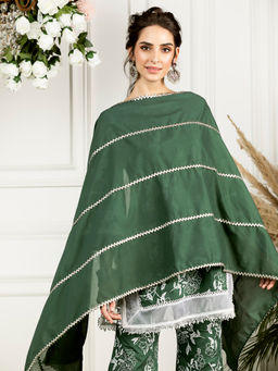Mulmul - Green Gota Work Dupatta