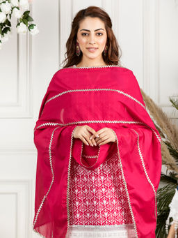 Mulmul - Pink Gota Work Dupatta