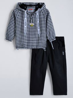 Hopscotch - Black Checks Hoodie and Trouser
