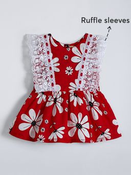 Hopscotch - Red Printed Dress