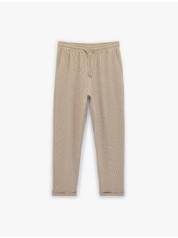 Koton - Mens Textured Drawstring Trouser - Beige