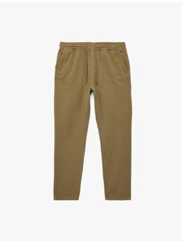 Koton - Mens Drawstring Classic Trouser - Olive
