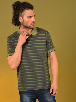 Campus Sutra - Men Striped Stylish Casual Polo T-shirts