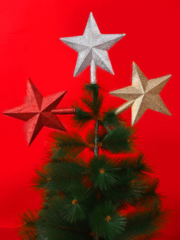 Tayhaa - Elegant Multi-Color Shimmer Star Topper (Pack Of 3)