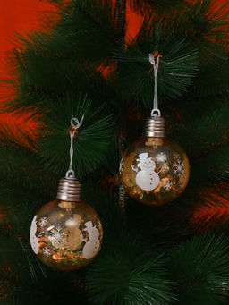 Tayhaa - Gold Led Christmas Ornaments (Pack Of 4)