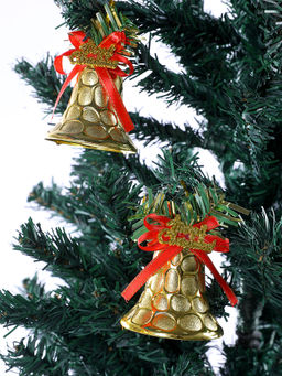 Tayhaa - Golden Chiming Christmas Bells (Pack Of 12)