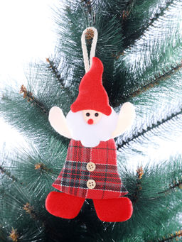 Tayhaa - Red & White Whimsical Felt Santa Festive Decor (Pack Of 2)