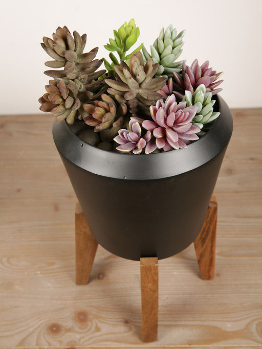 IAAH Urn Black Flower Planter