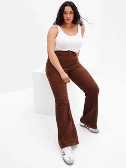 GAP - Women High Waist Bell-Bottom Brown Jeans