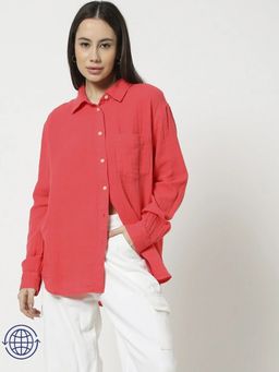 GAP - Women Coral Collar Neck Full Sleeves Shirt