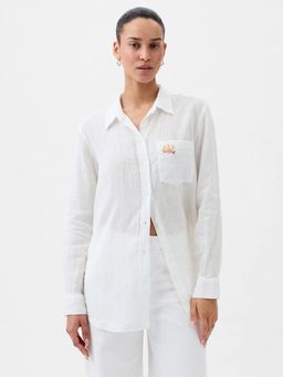 GAP - Women White Collar Neck Full Sleeves Shirt