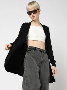 GAP - Women Black Longline Full Sleeves Cardigan