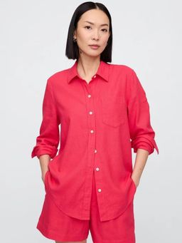 GAP - Women Pink Collar Neck Full Sleeves Shirt