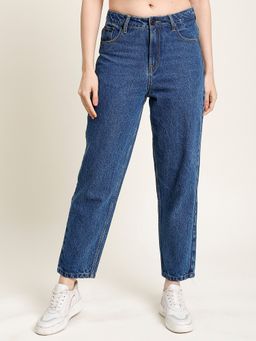Bene Kleed - Women Solid Carrot Fit Blue Jeans