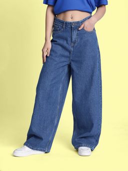 Bene Kleed - Women Super Baggy Fit Blue Jeans