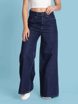 Bene Kleed - Women Super Wide Leg Blue Jeans