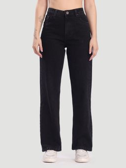 Bene Kleed - Women Baggy High-Rise Pure Cotton Black Jeans