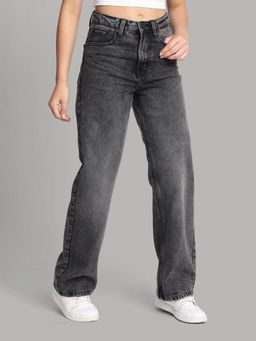Bene Kleed - Women Straight Fit Tinted Charcoal Jeans