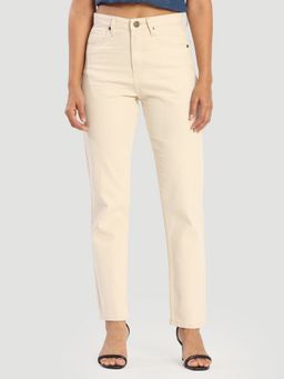 Bene Kleed - Women Ecru Regular 5 Pocket Fit Cream Jeans