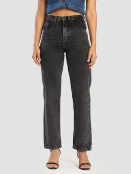 Bene Kleed - Women Relax Fit Cotton Charcoal Jeans
