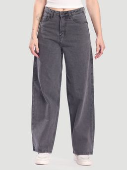 Bene Kleed - Women Baggy Fit Charcoal Jeans