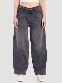 Bene Kleed - Women Baggy Fit Charcoal Jeans